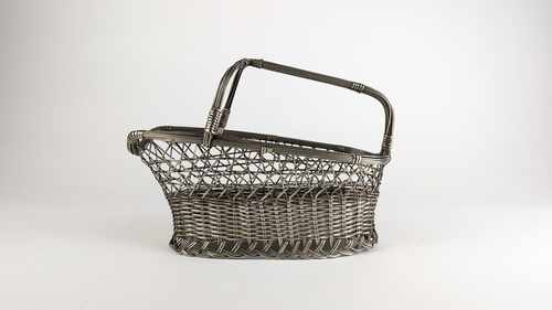 PANNIER A BOUTEILLE en métal argenté tre...